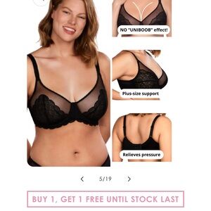 Chic Black Lace Supportive Bra